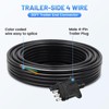 MECMO 4 Way Trailer End Connector Wire 30 Feet Jacketed