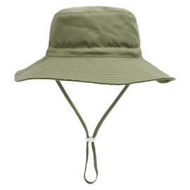 YANWANG Baby Children's Adjustable Bucket Sun Hat, UPF 50+ Sun Protection, Beach Hat for Toddlers, Boys, Girls, Army Green