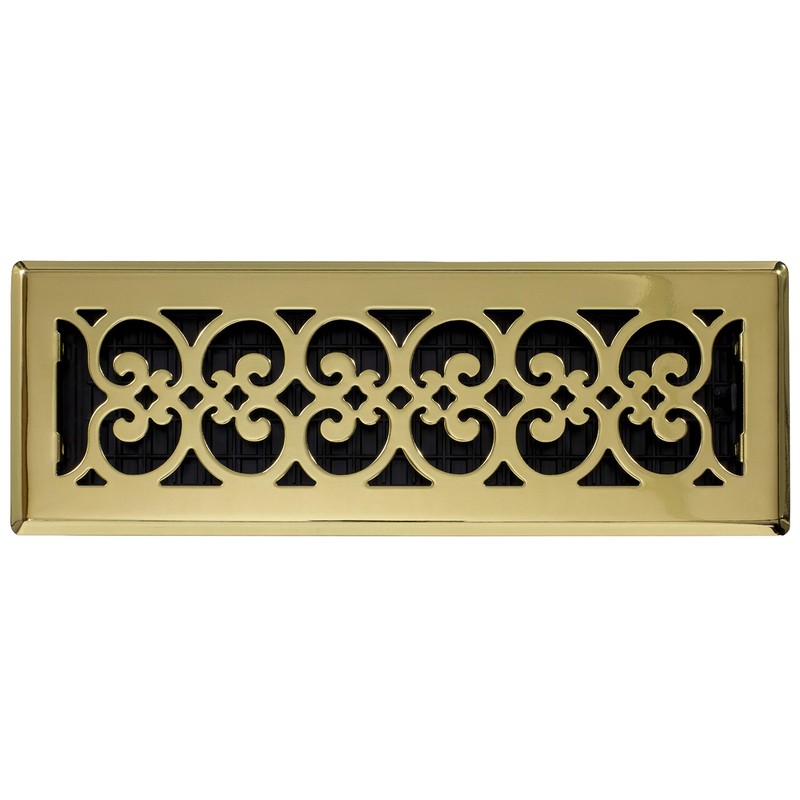 Decor Grates SPH414 Floor Register, 4x14, Brass Finish