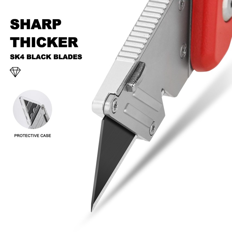 HAUTMEC Folding Utility Knife with Screwdriver, Heavy-Duty Aluminum Box Cutter