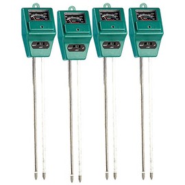 Royal Gardineer Moisture Meter: Set of 4 3-in-1 Combination Soil Meter for Potting Soil (Moisture Meter Soil, Soil Meter for Plants, Soil Moisture Meter)