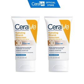 CeraVe Sheer Tint Hydrating Mineral Sunscreen SPF 30:_Dark- 2 pack