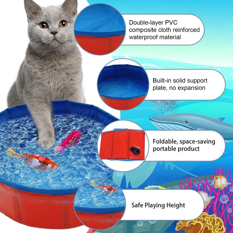 Robo Fish, Robotic Fish Toy with Cat Pool, Swimming Fish
