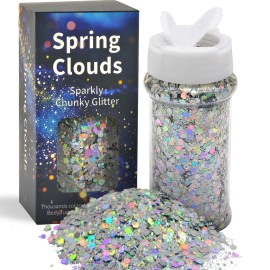 s 1box White 2oz Sparkly Holographic Silver Chunky Glitter for Resin Craft Glitter for Nails Makeup Snow Globescolor: Set1-24 mix colors/Laser Glitter