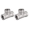 sourcing map Stainless Steel 304 Cast Pipe Fitting 1/4BSPT Female