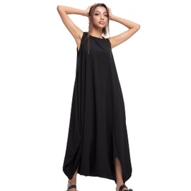 ellazhu Women's Summer Black Harem Jumpsuit Maxi Romper Playsuit GY1791