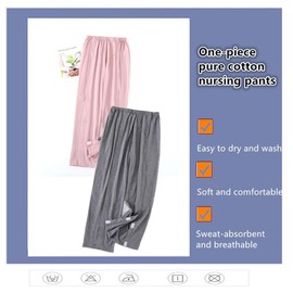 LAROTSUBA Patient Care Trousers, Full Open Post Surgery Pants, Unisex Fracture Pants for Home Care, Elderly, Fracture, Rehab (Grey, M)