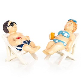 Logbuch-Verlag Couple Figurines Man Woman Beach Holiday Wedding Couple Honeymoon Love 7 cm Gift Funny