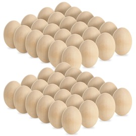 MIVIDE 48 Pack Wooden Fake Eggs, 2.36 inch Wooden Egg, Fake Easter Eggs for Painting, Decorating, Crafting and DIY, Decorations