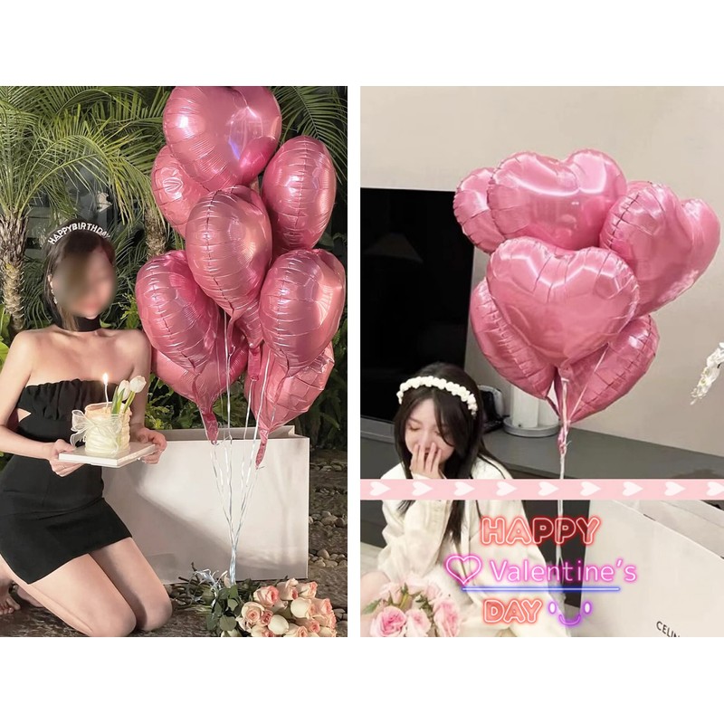 Balloons, Heart, Pack of 25, Approx. 17.7 inches (45 cm),