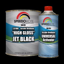 Speedokote High Gloss Jet Black 2K Acrylic Urethane, 3:1 Gallon Kit w/Activator, SMR-9705-M