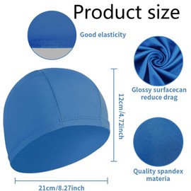 Elastic Swim Caps,Swimming Caps Bathing Caps Unisex Swim Caps for Boys Girls Kids Adults Women Men Nylon Cloth Swim Cap Unisex Comfortable Fabric Lightweight Bathing Swim Cap (Lake Blue,Rose Red)