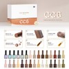 CANNI 30Pcs 9ML Hema-free Gel Nail Polish Set,Nude Brown Red