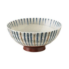 テーブルウェアイースト お茶碗 丸型ご飯茶碗 11cm 青 刷毛巻十草