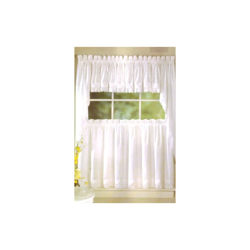 LORRAINE HOME FASHIONS Cenefa con Cinta para la Varilla, Ecru,