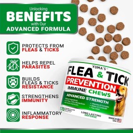 prime-shop-hub 100% Natural Flea and Tick Prevention Chewable Pills for All Dogs, Made In USA