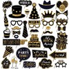 36Pcs Birthday Photo Booth Props, Birthday Party Photo Props Black