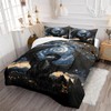 CCoutueChen Black Dragon Queen Comforter Set Galaxy Moon Bedding for