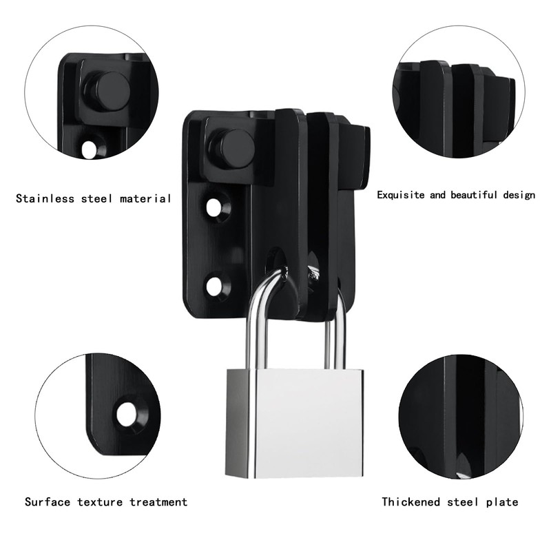 Locking Lock Bolt, Stainless Steel Deadbolt Lock 2 in 1