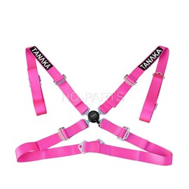 TANAKA X 2 TANAKA UNIVERSAL PINK 4 POINT CAMLOCK RACING SEAT BELTS HARNESSES 2"