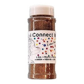 iConnectWith Glitter – Mocha Extra Fine, Brown Glitter; Multi-use for Crafts, Decorations, Nail Art, Makeup, Tumblers, Resin Art, and DIY Projects