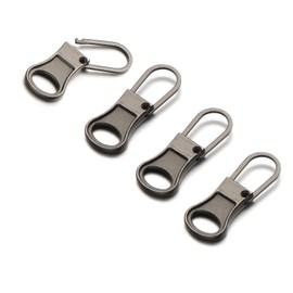 Mizeer Pequeños tiradores de cierre para ropa, perfectos para cremalleras de agujeros pequeños, cierre de cierre desmontable de repuesto para ropa, chaquetas, botas, bolsos, 4 unidades, color negro pistola