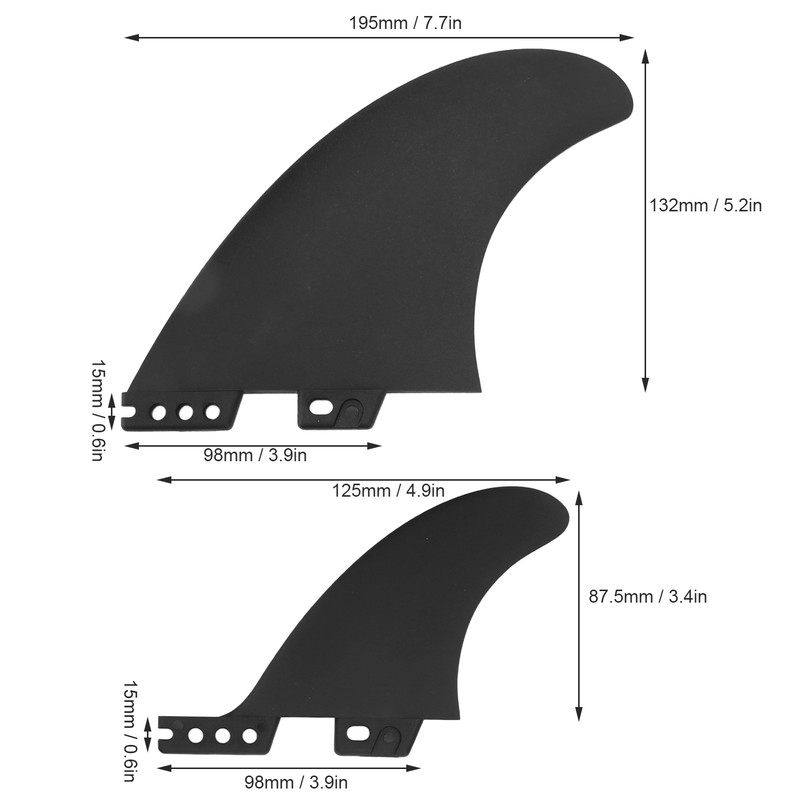 Surfboard Fins Replacement PVC Left Middle Right Surf Fins for