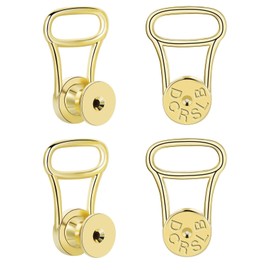 DCRSLB Earring Backs for Droopy Ears, Druable Button Shape Locking Earings Lifter Backings for Heavy Earrings Large Ear Support Backers for Studs Backstop, 18K Gold
