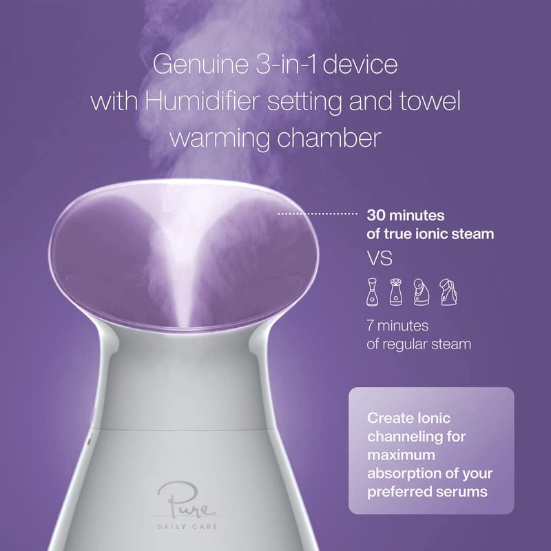 NanoSteamer Large 3-in-1 Nano Ionic Facial Steamer with Precise Temp