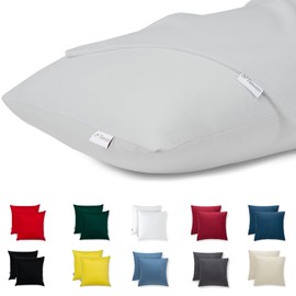 Flowen Pillow Covers, Decorative Pillow Covers for Sofa/Bed Pillows, Premium Cotton Sateen, Super Soft Fabric, Resistant, Hypoallergenic, Anti-Dust Mite, Concealed Zip, Fully Washable, 50 x 50 cm, Set