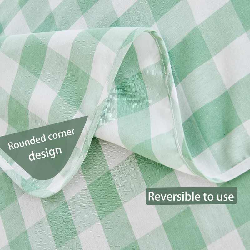 BALCONY & FALCON Rectangular Checkered Tablecloth Waterproof Washable Gingham Reversible