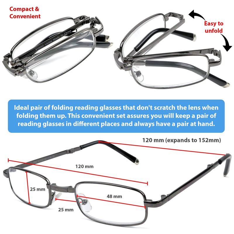Success Eyewear Reading Glasses Set of 2 Fashion Folding Readers