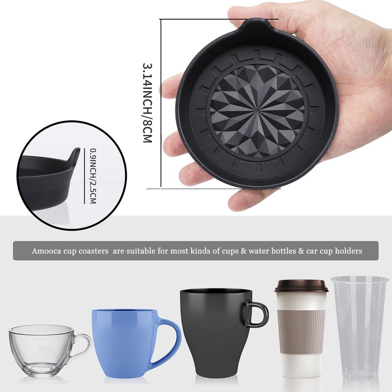 Amooca Automotive Cup Holders Universal Car Cup Coaster Waterproof Non-Slip