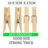 60 XXL Jumbo Strong Wooden Clothes Pegs For Washing Line