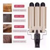 KFMX Rizador De Pelo Triple Tubo Wafflera Peinado Ondas Cabello