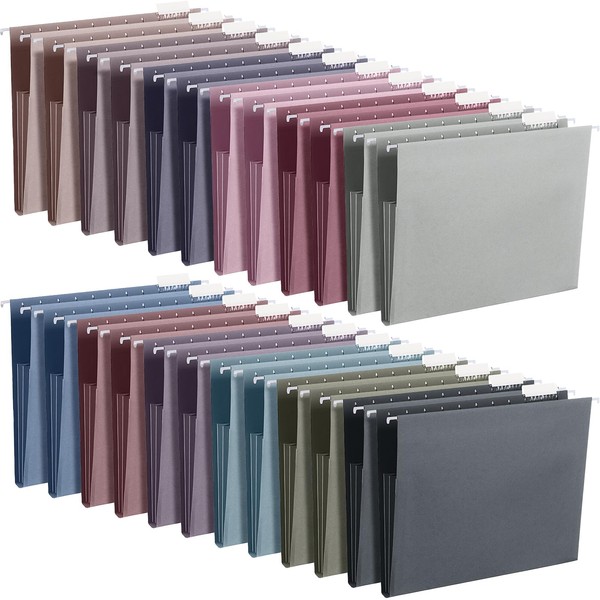 Yaomiao 24 Pack Hanging File Folders 3 Pleats Letter Size