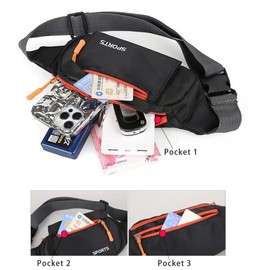 Bumbag Waist Fanny Pack Running Belt for Men Ladies，Against Theft Money Belt for Outdoors Workout Hiking Traveling Gifts for Men Women (Black)