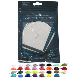 NODC M Shoelaces, Solid Color, Flat Laces, 39.4/47.2/55.1/63.0 inches (100/120/140/160 cm), wht, 120