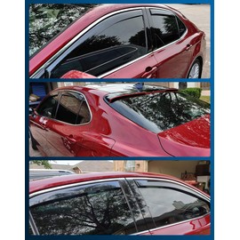 CXZHAZD Shatterproof in-Channel Rain Guards for Toyota Camry 2018-2024, Clip-on Window Deflectors Vent Window Visors Rain Sun Wind Guards Shade Deflectors, 4 pcs