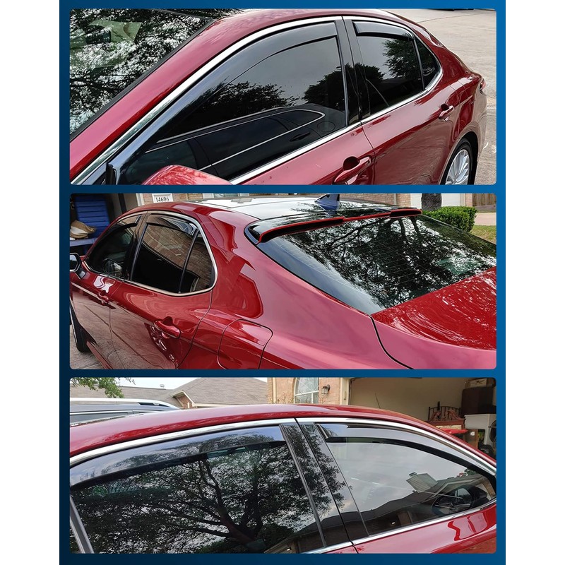 CXZHAZD Shatterproof in-Channel Rain Guards for Toyota Camry 2018-2024, Clip-on