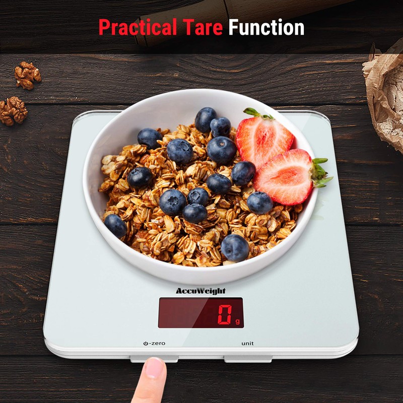 ACCUWEIGHT 201 Digital Kitchen Scales Food Scale with Tempered Glass