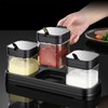 3 Piece 3 Grids Seasoning Box with Spoon Lid and
