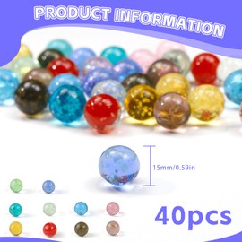 Pack of 40 Children's Glass Marbles, Glow in the Dark, Marble Track Game, Marble Games for Children for Marble Track Game, Glass Marbles Colourful for Boys and Girls