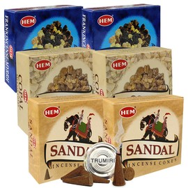 Sandalo Copal Incense Cones & Holder Bundle Variety Pack from Hem Trumiri Insense Inscents Insencents Insence