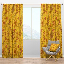 DesignQ Blackout Curtains 'Colorful Botanic Texture' Curtains for Bedroom, Curtains for Living Room, Curtains & Drapes - Thermal Insulated -Single Panel -52x120