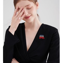 Republican Elephant Lapel Pin Brooch for Women Men Patriotic USA Flag Medal Badge Rhinestone for Election Day Gifts American 4th of July Independence Rhinestone Dress Suit Clothing Accessories