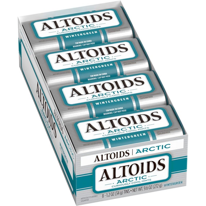 ALTOIDS Arctic Wintergreen Breath Mints Sugar Free Hard Candy Bulk,