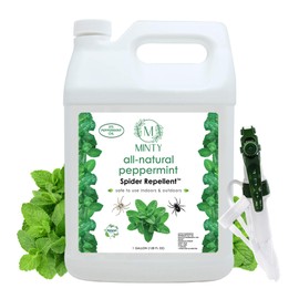 Minty Spider Repellent, Natural 5% Peppermint Oil Spray, Kills & Deters All Types of Spiders and Insects, Indoor and Outdoor Use, 128 fl oz Gallon
