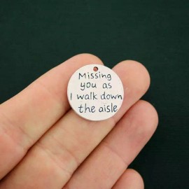 Unbranded 5 Memorial Wedding Charms Antique Silver Tone Missing you  - SC7081