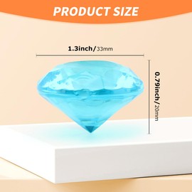 MOVKZACV Pack of 30 Gemstones for Children, 30 mm Diamonds, Children, Acrylic Diamonds, Transparent Glitter, Large Play Diamonds for Aquarium Decoration, Christmas, Table Decoration, Party Bags,